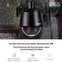 1 x RAW Customer Returns ZILNK 5MP PTZ Security Camera Outdoor WIFI Cameras, Humanoid Recognition, IP65 Waterproof, 5X Optical Zoom, IR Night Vision, Motion Alarm, Support for 64GB SD Card - RRP €211.75