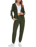 1 x RAW Customer Returns Parabler jogging suits women s two-piece tracksuit sports set women fitness tracksuit polyester suit army green XL - RRP €39.44