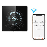 1 x RAW Customer Returns SWAREY Thermostat Underfloor Heating with LCD Touchscreen, Programmable, APP Control, WiFi Room Thermostat for Electric Underfloor Heating Compatible Alexa Google Home, 110 240V 16A, Black - RRP €30.24