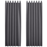 1 x RAW Customer Returns PONY DANCE loop curtains living room modern H 245 x W 140 cm thermal curtain blackout curtains grey opaque curtains loop curtain set of 2 curtains bedroom - RRP €35.49