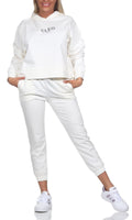 1 x RAW Customer Returns CLEO STYLE women s jogging suit two-piece for leisure and sport tracksuit house suit hoodie and trousers as3, numeric, numeric 34, numeric 38, regular, regular, white  - RRP €36.95