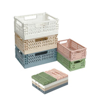 1 x RAW Customer Returns RHBHY Folding Box Small Folding Boxes Foldable Contains 3pcs Large Folding Basket and 2pcs Mini Plastic Stable Space Saving No Odor Great for Small Items and Cosmetics B Multi-Coloured - RRP €18.14