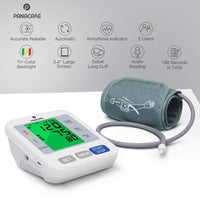 1 x RAW Customer Returns PANACARE Fully Automatic Upper Arm Blood Pressure Monitors, 3-Color Large Display with Backlight, BP Machine Measuring Device Upper Arm Circumferences of 22-42 cm, Automatic Blood Pressure Monitor Silver  - RRP €30.24