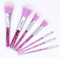 1 x Brand New Ranvi 7 pcs Fashion Crystal Glitter Diamond Makeup Brushes Set Cosmetic Brush Tools with Bag - Purple - RRP €16.05