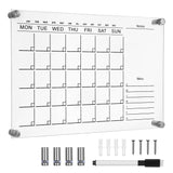 1 x RAW Customer Returns STOBOK 1 Set Acrylic Dry Erase Calendar Clear Wall Mounted Monthly Weekly Calendar Daily Planner Memo Board Meal Planner Notes Section - RRP €15.73