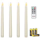 1 x RAW Customer Returns Rhytsing 4 flameless LED tapered candles with timer function, LED stick candles, table candles, candlestick candles with warm white light, height 27.5cm each, remote control and batteries included - RRP €19.99