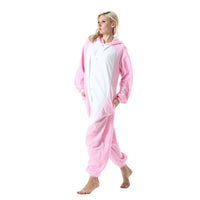 1 x RAW Customer Returns AKAAYUKO Women Men Carnival Costume Pajamas Christmas Animal Onesie Halloween Jumpsuit Pajamas Fancy Dress Jumpsuit Night Pink Pig - RRP €29.99