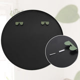 1 x RAW Customer Returns BRIGHTEN Round Mirror with Black Metal Frame HD Wall Mirror Made of Glass 60cm for Bathroom, Dressing Room or Living Room Makeup Mirror Black, 60cm  - RRP €61.7