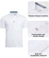 1 x RAW Customer Returns igeekwell Polo Shirt Men Short Sleeve Breathable T-Shirt Button Placket Summer Solid Color Quick-drying Cool Polos Polo Collar Sporty Activewear Polo Shirt Stripes Golf Tennis Outdoor T-Shirt - RRP €33.26