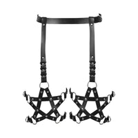 2 x Brand New PETMHS Women s Punk Leather Body Harness Chest Straps Waist Leg Caged Lingerie Garter Body Leather Belt Women s Leather Belt - RRP €55.2