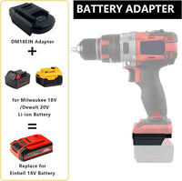 1 x RAW Customer Returns TPDL for Einhell battery adapter converter, for Dewalt Milwaukee 18V Li-Ion battery works for Einhell 18V Li-Ion power tool No battery  - RRP €22.18