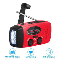 1 x Brand New POXIAO Wind Up Solar Radio Emergency Radio Crank Radio with Flashlight Rechargeable USB Phone Charger for Camping Hiking - RRP €17.65