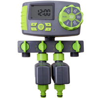 1 x RAW Customer Returns Aqualin 4-way water programmer selector with 2 valves, gray and green - RRP €59.99