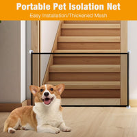 2 x Brand New Mineup Portable Folding Dog Gate, Magic Gate for Dogs, Portable Folding Mesh Gate for Balcony, Kitchen, Stairs, Hallways 110x72cm  - RRP €45.6