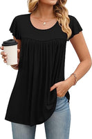 4 x Brand New NEYOUQE T-shirt women s short sleeve blouses tunics for women plain classic women s tops casual loose top women black M 40-42 - RRP €104.84