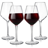 1 x RAW Customer Returns Dicunoy 4 Pack Plastic Wine Glasses, Unbreakable Red Wine Glasses, 420ml Tritan Wine Glasses for Outdoors, Hard Plastic Cups Glassware, Reusable, BPA-free, Dishwasher Safe - RRP €23.99