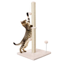 1 x RAW Customer Returns Dohump Scratching Post, 84cm Scratching Post for Cats with Ultimate Natural Sisal Rope, Scratching Post for Kittens, Beige - RRP €35.69