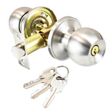 1 x RAW Customer Returns Qrity Stainless Steel Door Handle Door Handle Lock Lockset for Entry or Passage, Entrance, Copper Base, Latch Size 60 70mm - RRP €16.91