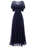 1 x RAW Customer Returns DRESSTELLS Cocktail Dress Women s Elegant with Sleeves Evening Dress Long Elegant for Wedding Bridesmaid Dresses Navy L - RRP €65.47