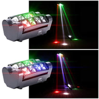 1 x RAW Customer Returns WZYBUTA 2pcs Moving Head Spider Light Effect DJ Party Light Disco LED Stage Light dmx512 with RGBW Lights for Bar Christmas Halloween Party - RRP €137.7