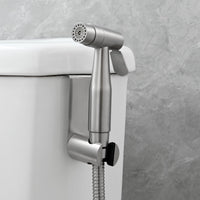 1 x RAW Customer Returns Tecmolog Bidet Shower 2 Modes Hand Taps Shattaf Sprayer Stainless Steel Portable for Toilet, with Support, Diverter Valve and 1.2m Hose, WS024AF2 - RRP €36.1