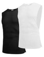 1 x RAW Customer Returns COOFANDY Tank Top Bodybuilding Men Workout Gym Sleeveless Muscle Shirts T-Shirt, White Black 2 Pack L - RRP €27.2