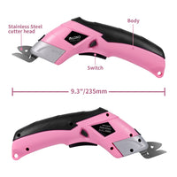 1 x RAW Customer Returns VLOXO Electric Scissors Cordless Cutter with 2 Cutting Blades for Crafts for Cutting Cardboard Leather Carpet Potted Plant Flowers Rechargeable Paper Cutter Scissors with Charger Device Pink - RRP €53.11