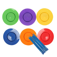 1 x RAW Customer Returns Laluky Spinning Plate with Wooden Sticks, Circus Performance Spinning Plates, Complete Juggling Set, Juggling Skills Turntable Set for Boys Girls Colorful  - RRP €27.22