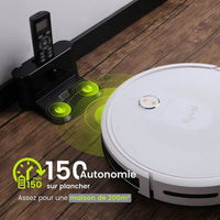 1 x RAW Customer Returns m MU Robot Vacuum Cleaner, Intelligent Gyroptic Navigation, 2,200Pa Suction Power, 3200mAh Battery, 3 Cleaning Modes, App Control, Italian Version - RRP €131.09