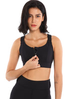 1 x RAW Customer Returns Women s Sports Bra Racerback Sports Bra Crop Top Comfort Back Crossed Front Zipper Running Gym Light Comfortable Bra Velcro Strappy Tank Top Bralette - RRP €36.29