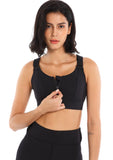 1 x RAW Customer Returns SEAUR Sports Bra Firm Chest Pad Front Zipper Women s Bra with Adjustable Straps High Impact Training Bustier for Running Yoga Black 1 XXL - RRP €30.24