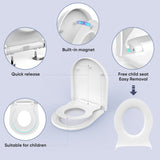 1 x RAW Customer Returns Toilet seat family, MUJIUSHI family toilet lid with removable child seat, soft-close mechanism, adjustable hinge, quick-release function D U-shape PP children and adults toilet seat - RRP €35.21