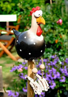 1 x RAW Customer Returns TYXSHIYE ceramic chicken garden decoration, garden decoration chicken decoration, handmade garden statue decorative hen chicken, garden stake figure terrace weatherproof, resin statue farm balcony living room- RRP €18.99