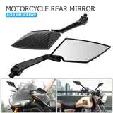 1 x RAW Customer Returns Motorcycle Wing Mirror 8mm 10mm Universal Carbon Style Aluminum Rear View Mirror for Motorcycle Scooter Mope - RRP €32.4