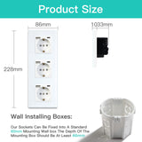 1 x RAW Customer Returns BSEED USB socket triple white Schuko socket with USB connection max. 2.1A type C port flush-mounted socket glass safety socket charger for mobile phones, laptops etc. - RRP €23.14