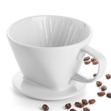 1 x RAW Customer Returns DOWAN coffee filter porcelain, size 2 coffee permanent filter made of ceramic for 2 cups of coffee, permanent coffee filter for home, caf , restaurants, gift for mom, dad, friends, white - RRP €15.12