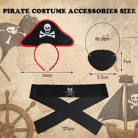 1 x RAW Customer Returns Aomig Pirate Costume for Children, 4 Pc Pirate Costume for Girls, Pirate Costume Pirate Carnival Costume Set with Accessories Hat, Mask, Belt with Skull, Halloween Costume for Girls-S - RRP €10.99