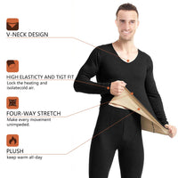 7 x Brand New Mecool Men s Thermal Underwear Set Long Sleeve Top Ultra Soft Base Layer Tops and Leggings Black M - RRP €193.2