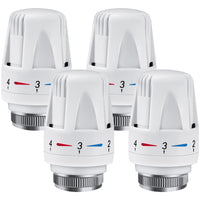 1 x RAW Customer Returns Thermostatic Valves for Radiators, Gobesty 4 Pieces Thermostatic Head, Thermostatic Valve, Thermostatic Head with Thread M 30 x 1.5, White - RRP €18.77