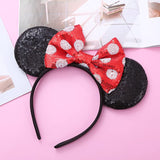 1 x Brand New Mouse Ears Headband, Bow Headband for Women Hairband with Mouse Ears and Bow for Children and Adults Birthday Valentine s Day Halloween Christmas - RRP €20.4