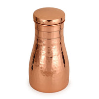 1 x RAW Customer Returns Zap Impex Copper Water Bottle with Integrated Glass, Hammered, Matte, 1000 ml - RRP €29.99