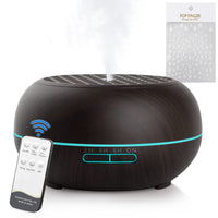 2 x RAW Customer Returns Simpeak Ultrasonic Humidifier 550 ml Aroma Diffuser with Timer Humidifier Remote Control for Home Office Bedroom Yoga SPA with Snow Stickers , Dark Brown - RRP €45.98