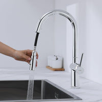 1 x RAW Customer Returns Auralum Kitchen Tap with Pull-out Spray, for Sink with 2 Functions, 360 Swivel Mixer, Chrome Plating - RRP €67.86