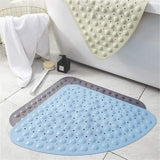 1 x RAW Customer Returns Shower mats shower non-slip, anti-slip mat, antibacterial, anti-mold, quarter circle, corner area, bathtub mats bath mat with suction cups for bathtub shower 54 cm x 54 cm, gray  - RRP €20.16