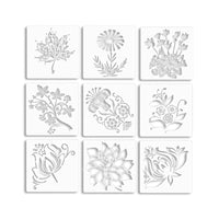 4 x Brand New Bessy shop Flower Painting Stencils Painting Stencil,9PCS Flower Painting Stencils Art Garden Plastic Stencils Butterflies - RRP €76.8