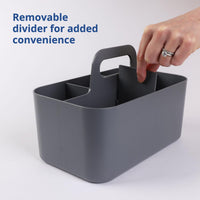 1 x RAW Customer Returns BLUE GINKGO Multipurpose Storage Caddy - Stackable Plastic Caddy with Handle - Cleaning Caddy, Craft Caddy, Desk Caddy, Art Organizers and Storage Rectangle - Gray - RRP €21.62