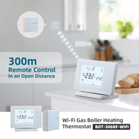 1 x RAW Customer Returns Beok Smart Thermostat for Gas Boilers, RF and WiFi Controlled Thermostat, Wireless Programmable Heating Thermostat, Compatible with Alexa Voice Control, BOT306RF-WIFI - RRP €78.68