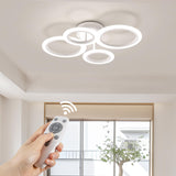 1 x RAW Customer Returns RUYI Modern LED Ceiling Light Dimmable with Remote Control 6-Ring Ceiling Light 72W 6400LM, Ceiling Lamp for Living Room, Bedroom, Kitchen, Hallway, Balcony, Dining Room, White, 2700-7000K - RRP €128.56