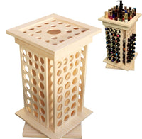 1 x RAW Customer Returns mosegor Essential Oil Holder Shelf Wooden Storage Box 125 Holes Rotating Presentation Stand Display Box Organizer for Essential Oils, Nail Polish, Fragrance Oils, Cosmetics, Stain and Lipstick - RRP €89.99