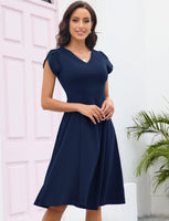 1 x RAW Customer Returns Gardenwed Evening Dresses Elegant for Wedding Ladies Dresses Elegant with Sleeves Cocktail Dresses Women Autumn Festive Dresses for Women Rockabilly Dresses Women Petticoat Navy M - RRP €45.99